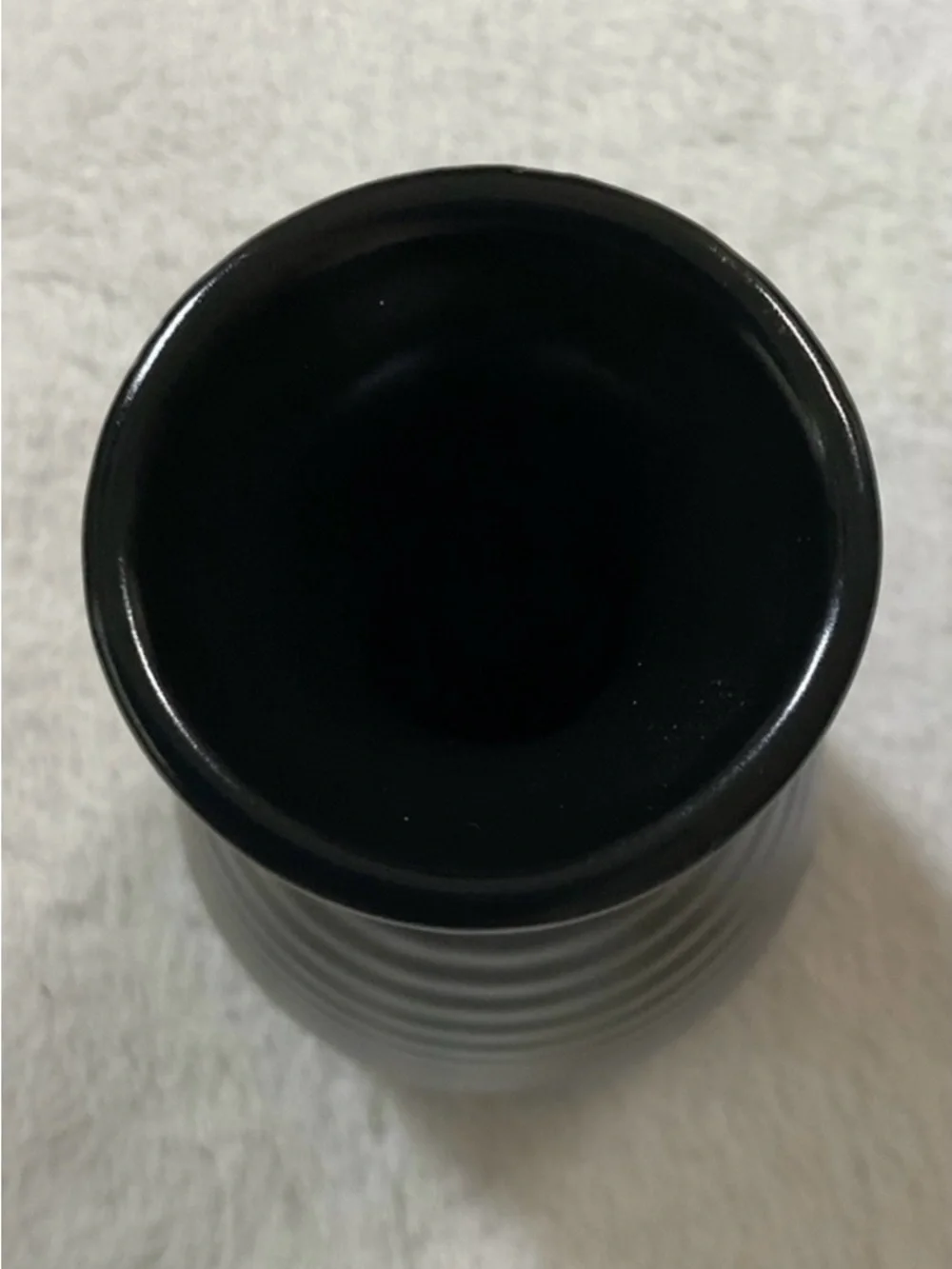 Pier 1 Ribbed Black Stoneware Bud Vase Modern Japandi Minimalist Decor